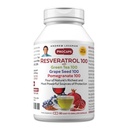 ANDREW LESSMAN Resveratrol-100 met groene thee 100 druivenzaad 100 granaatappel 100mg - 60 capsules - Vier krachtige, beschermende antioxidanten.