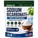 Organisch gebruik Natriumbicarbonaat Alkaline Supplement voor Alkaliniteit. Ondersteuning van nier- en maagzuurneutralisator w/Alkaline Superfoods. Natriumbicarbonaat Poeder Nierimmuun Ondersteuning Antacida Sport 1,5LB
