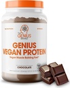 Genius Vegan Proteïne Poeder, Chocolade - Plant-Based Lean Muscle Building Shake for Men & Women - Pea & Pumpkin Protein Sources - Naturally Flavored & Sweeted - Dairy & Lactose Free