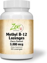 Methylvitamine B-12 Supplement - met vitamines B6, Folaat, Biotine - Ondersteuning Cardiovasculaire gezondheid, gezond immuunsysteem, hersenen en zenuwfunctie - 50 Lozen
