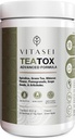Vitasei Teatox Detox & Cleanse Support Poudre, Digestion Booster W/Green Tea, Spiruline, Artichaut, Graines de fleurs et de raisins jamaïcains, Supplément de soutien et poudre de remplacement de repas, Saveur de pomme verte 16oz