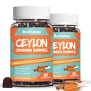 2 Pack Ceylan sans sucre Gommies de cannelle 2000MG, supplément de cannelle avec le chrome et l'écorce de cannelle, végétalien, non-OGM, sans gluten, 120 Gommies