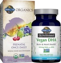 Garden of Life Once Daily Vegan DHA + Prenatal Multi Bundle: Dr Formulated Vegan DHA 30 Softgels + Organics Prenatal Once Daily Multivitamines with Folate for Women
