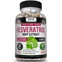 Kaya Naturals - Resveratrol Capsules - Antiveroudering Supplement - Antioxidanten met hersenen Ondersteuning - Maximale voordelen - 60 Veggies Capsules