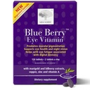 Nouveau supplément de vitamine lutéine aux yeux bleu Berry NORDIC avec du zinc, soutient la pigmentation maculaire, la fonction des yeux et de la vision, 120 comprimés (paquet de 1)