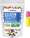 XPRS Nutra Maat 4 Lege Capsules - 100 Tel kleine lege Gelatine Capsules - Pillen DIY Capsule vullen - Vulbare Pure Bovine Pill Gel Caps voor Do-It-Yourself Supplementen (Multi Color)