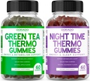 Green Tea Fat Burner Gummies (60 Count) - Apetite Suppressant gewichtsverlies Supplement en Nachttijd Vetbrander Gummies (60 Count) Gewichtsverlies & Metabolisme Supplement - derde partij getest - USA Made