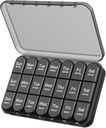 Daviky Pill Organizer 3X per dag, Weekly Pill Box 7 Dag, Travel Pill Case met grote containers, licht bewijs pil geval voor vitamines, medicijnen, supplementen en visolie (zwart)