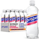 Propel Immune Support Electrolyte Enhanced Water Sports Drink, Orange Raspberry Flavored Water, 100% DV Vitamine C + Zink, Zero Calorie & Zero Sugar Hydration met Elektrolyten en Vitaminen, 24 fl oz Waterflessen (12 Pack)