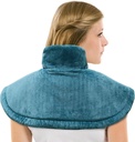 Elektrische verwarmingskussen voor de nek en schouders pijnverlichting met automatische uitschakeling, elektrische verwarmde nek wrap voor krampen- Blijf op, drie temperatuurinstellingen, machine wasbaar 20 x 25 inch