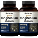 Pure Magnesium Glycinate 500mg met vetoplosbare vitamine C, 480 Veggie Capsules (2 Pack) 