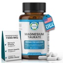 Natuurlijke Magnesium Taurate Supplement 1500 mg met 90 capsules - 30 dagen voorziening voor slaapondersteuning, hartgezondheid, ontspannen, bloeddrukbalans, en energie Boost