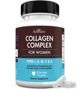 BioSchwartz Hydrolyzed Collagen Peptide Capsules - Suppléments multi collagènes pour femmes de types I, II, III, V, X avec vitamine C, biotine, kératine et acide hyaluronique pour la peau, les cheveux et les ongles - 135ct