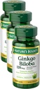 Nature's Bounty Ginkgo Biloba Capsules 120mg, Geheugen Ondersteuning Supplement, Ondersteunt Hersenfunctie en geestelijke alertheid, 100 Capsules (verpakking van 3)