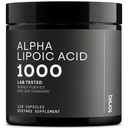 Toniiq 1000mg Capsules d'acide alpha lipoïque ultra-haute résistance - Très purifiée 99%+ USP Standard - 120 Capsules ALA Supplément