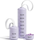 Betife Cute Pill Organizer, Schattige Weekly Pill Box voor reizen, Leuke Dagelijkse Pill Case 7 Dag, met 7 Grote Stapelbare Compartmenten, Stevige ABS pil houder voor Vitamine Supplement Geneeskunde(Paars)