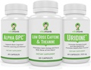 VitaMonk Brain Boost Bundle - Alpha GPC, Uridine en lage dosis Cafeïne + L-Theanine Duo