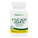 NaturesPlus Folic Acid Hearts (Methylfolaat) - 400 mcg, 90 Vegetarische Tablets - met vitamine B6 & Vitamin B12 (als Methylcobalamine) - Glutenvrije - 90 porties