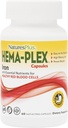 NaturesPlus Hema-Plex Fer - 60 capsules à action rapide - 85 mg de fer chélaté + vitamine C et bioflavonoïdes pour des globules rouges sains - végétalien, sans gluten - 30 portions