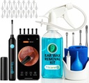 Ear Wax Removal Tool with Ear Camera by Tilcare - Ear Irrigation Flushing System for Adults & Kids - Perfecte Ear Cleaning Kit - Inclusief Basin, Spuit, Curette Kit, Handdoek en 30 wegwerptips