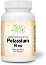 Zen Supplementen - Kalium 99 mg (Aminozuur) 100-tabs - Fluid & Electrolyte Balance Formula - Hart, zenuw en spierfunctie ondersteuning