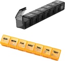 2 Pack Extra Large Wekelijkse Pillen Organisator, Sukuos Dagelijkse Pillen Box Cases met Clear Lid, Artritis Vriendelijk