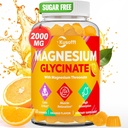 Magnesium Glycinate Gummies 1500mg - Suikervrij Magnesium Gummies for Women & Men, with L-Theanine, Ashwaganha, for Energy, Rest* & Muscle, Plank Stable,60 Magnesium Gummies for Kids