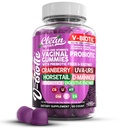 Nutraceutiques propres Probiotiques vaginaux pour les femmes Gommies avec canneberge, Uva Ursi, Cavalier, D-Mannose, Prébiotiques et enzymes digestifs, supplément de santé vaginale pour l'équilibre du pH Flora Odor VBiotique