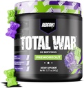 REDCON1 Total War Pre Workout, Sour Gummy Bear - Bevat 320 mg Cafeïne van groene thee, Juniper & Beta Alanine - Pre work out met Aminozuren te verhogen pomp, energie + endurance (30 porties)