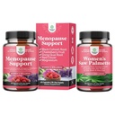 Bundle of Menopauze Supplement voor Nachtzweters, Hot Flashes & Mood Swings met Dong Quai, Chaste Berry & Black Cohosh Root en Saw Palmetto voor vrouwen 500mg DHT Blocker met Maca Root & Biotin