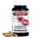 Kroeger Herb producten, Wormwood Herb, Zwarte Walnoot, Kruid, Quassia, Worm Wood Detox Cleanse - Vegetarische Capsules, Non-GMO, Glutenvrij, Geen conserveringsmiddelen of Fillers - 100 Capsules, Made in USA