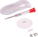 Kit de réparation de lunettes Apex - Kit de réparation de lunettes avec petit tournevis, Vis en verre, verre grossissant, guide de vis et pochette de rangement - Kit de réparation de lunettes universelles pour lunettes de lecture, et lunettes de soleil