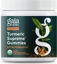 Gaia Kruiden Kurkuma Supreme Extra Strength Gummies - Ondersteunt Zwelling Relief om een actieve levensstijl te behouden - Citroen Ginger smaak - 120 Vegan Organic Gummies (40-Day Supply)