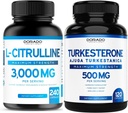 L Citrulline Supplement (240 comtes) L Arginine & Oxyde nitrique - Stamina, Endurance, Performance pour les entraînements et Turkestérone (120 comtes) Performance athlétique & Soutien musculaire - Vegan & USA Made