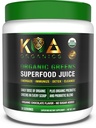 Greens Superfood Juice Powder - USDA Organic Super Greens Powder with with Spirulina, Chlorella, Matcha, Tarwegras, Digestieve Enzymen & Probiotica - Chocolate Flavor -30 Server