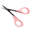 Wenkbrauw Grooming Schaar 4 Inch gebogen kleine Craft Lash Schaar voor wenkbrauw wimper uitbreidingen Roestvrij staal 1PC (Pink Curved)