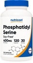 Nutricost Fosfatidylserine 400 mg, 120 capsules - sojavrij, 30 porties, vegetarisch vriendelijk, niet-GMO, glutenvrij