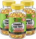 Sunshine Naturals Vitamine E en Aloë Vera Moisturizer. Hydrating Formula for Dry Skin, Soothing Relief, Nurishment, and Skin Elasticity. Promoot zachte en gezonde huid. 60 flacons. Verpakking van 3