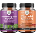 Bundel van Perimenopause Supplement met Maca Root Vitex Berry & Black Cohosh voor Hot Flashes Nacht Sweats Hormone Balance & Mood en Thyroid Ondersteuning met L Tyrosine Bladderwrack Selenium & Ashwagandha