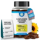Zonnebloemlecitijn 1200 mg, melkstroom, sojavrije en niet-GMO-ondersteuning voor borstvoeding moeders deblokkert geblokkeerde melkproducten, hersenen, nerve & levergezondheid, fosforlipide-rijk voor moeder 100 Softgel