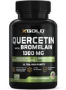 Quercetin + Bromelain 1.300mg – Quercetin: 95% - hautement purifié et hautement biodisponible Plus Bromelain 2.400 GDU/g - Fabriqué aux États-Unis