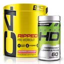 C4 Ripped & SuperHD, The Thermogenic Bundle, C4 Ripped Pre Workout Powder, Raspberry Lemonade 30 Serves + SuperHD met Capsimax en Green Tea Extract, 60 Servers