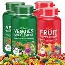 Fruit and Vegetables Capsules - 100% Whole Natural Fruits and Veggies Supplements - 4-pack (90 capsules each)