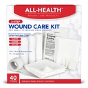 All Health Wound Care Kit & EHBO-benodigdheden, 40 stuks voor kleine tot middelgrote wonden, professioneel gebruik voor auto, thuis, kamperen, wandelen en meer
