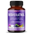 Ultra Resveratrol 8 in 1 Formule - met Grape Seed Milk Thistle Niacin (150 Telling (Pack of 1))