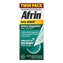 Afrin Geen Drip Ernstige Congestie Neus mist Twin Pack, Niet-Drowsy, Snelwerkende Decongestant voor neuscongestie en Sinus druk relief, volwassenen en kinderen 6 en ouder, .5 fl oz (pakket van 2)