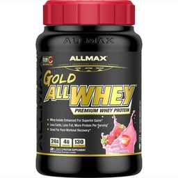 ALLMAX Nutrition Gold ALLWHEY, Aardbei - 2 lb - 24 Gram eiwit per scoop - Glutenvrij, weinig koolstof en lage suiker - ongeveer 30 porties