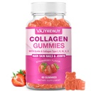 Gommies de collagène végétalien pour les femmes et les hommes - avec biotine, vitamine C, et zinc pour radiance cutanée, croissance des cheveux, ongles forts, et soutien articulaire, 60 comte