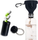 Proteïne Poeder Container te gaan Funnel met aluminium Legering Mini zak pil Box en Carabiner Clip Supplement Funnel met dop voor waterfles pre workout Gym Mini Travel Funnels Shaker Cup