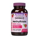 Bluebonnet EarthSweet Methylfolaat 800 mcg Cellular Active Coenzyme 5-MTHF L Methylfolaatsupplement - Prenatale en energieondersteuning* - Non-GMO, Veganistisch, Glutenvrij - Raspberry - 90 Kauwtabletten